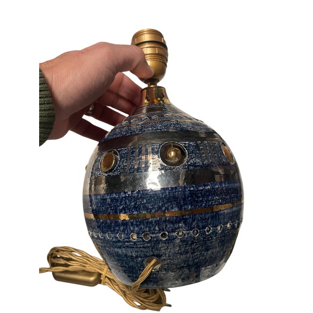 Mid-Century Modern Enamelled Ceramic Lamp by Georges Pelletier, 1970 For Sale - Image 3 of 9