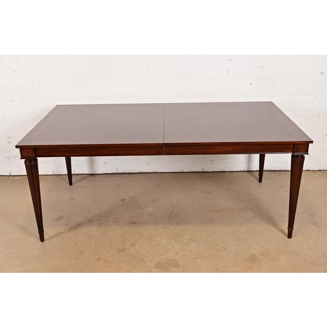John Widdicomb French Regency Louis XVI Mahogany Extension Dining Table, Newly Refinished For Sale - Image 13 of 16