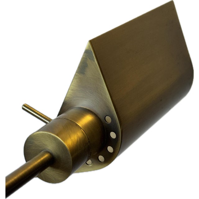 Metal Vintage Brass Pharmacy Swing Arm Floor Lamp by Koch & Lowy For Sale - Image 7 of 9