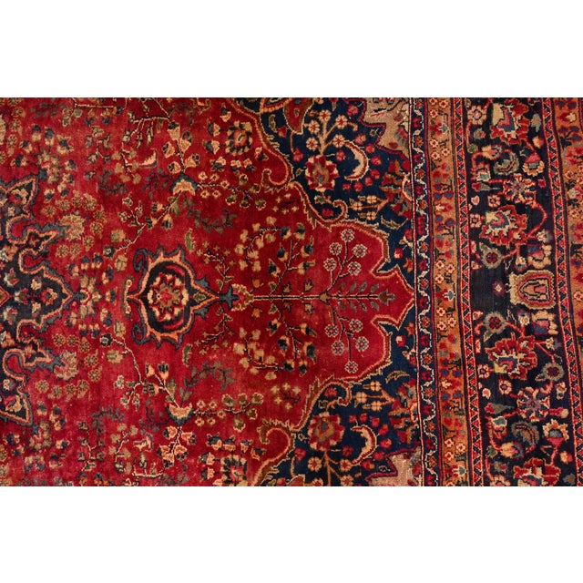 Textile Vintage Hand-Woven Persian Tabriz Room Size Wool Area Rug For Sale - Image 7 of 10