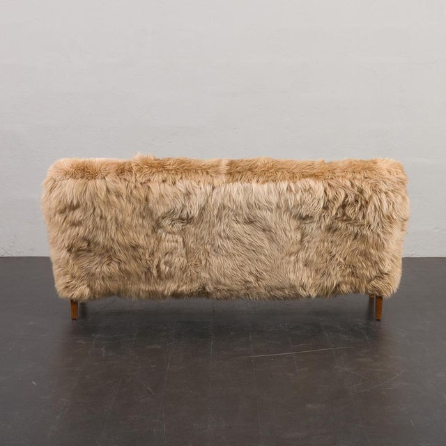 Three-Seater Sofa in Long Sheepskin by Peter Hvidt & Orla Mølgaard-Nielsen for Fritz Hansen For Sale - Image 10 of 14