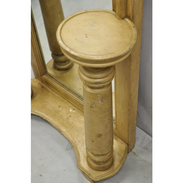 Antique American Victorian 88" Tall Hall Entry Mirror With Pedestal Plant Stands For Sale - Image 9 of 12