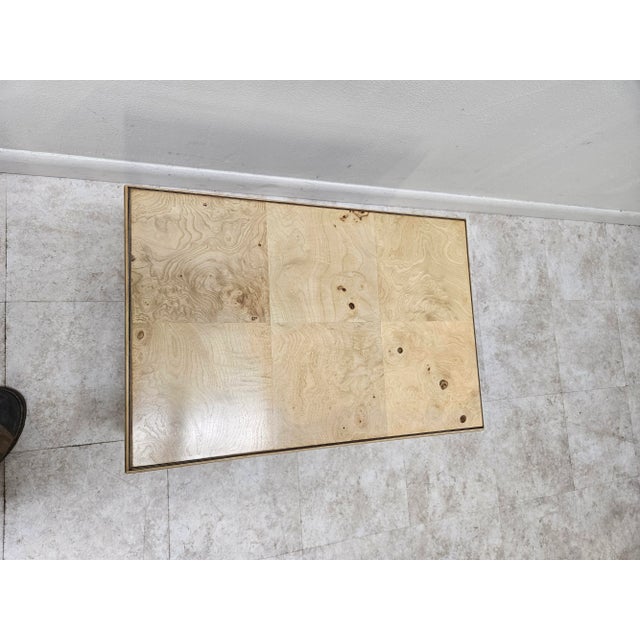 Wonderful Henredon table in excellent condition. Minor wear to vintage fabric. See matching items our chairish store....