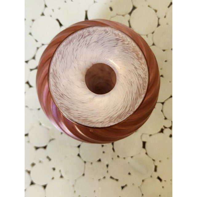 Late 20th Century Late 20th Century Handmade Spiral Vase and Signed by Magic Sands Glass Art Studio For Sale - Image 5 of 8