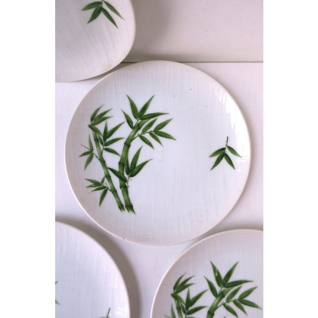Porcelain Plates Bamboo Design, Set of 4, Circa 1960s For Sale In New York - Image 6 of 9