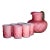Vintage Fenton Pink Quilted Satin Glass Lemonade Pitcher and 6 Tumblers - 7 pcs For Sale