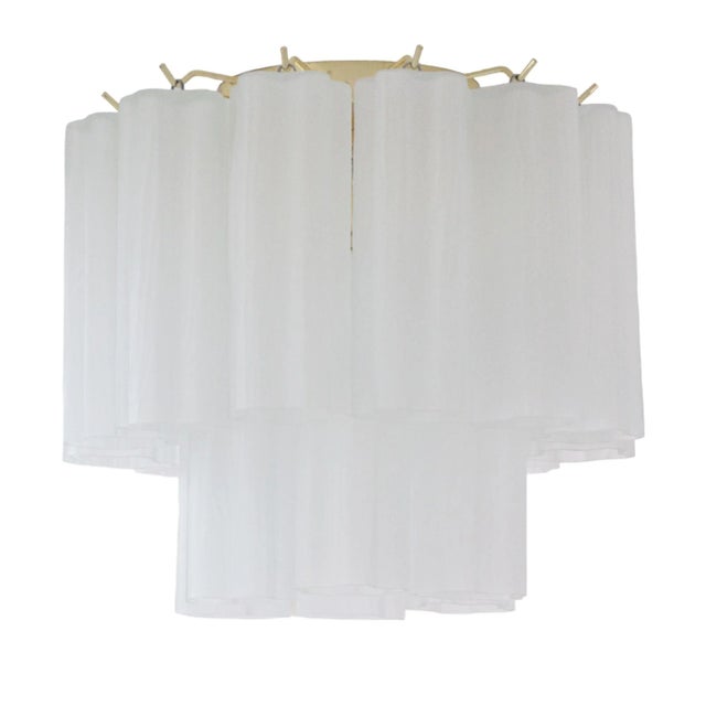 Frosted Murano Glass Chandelier, Italy, 1990s For Sale - Image 11 of 11