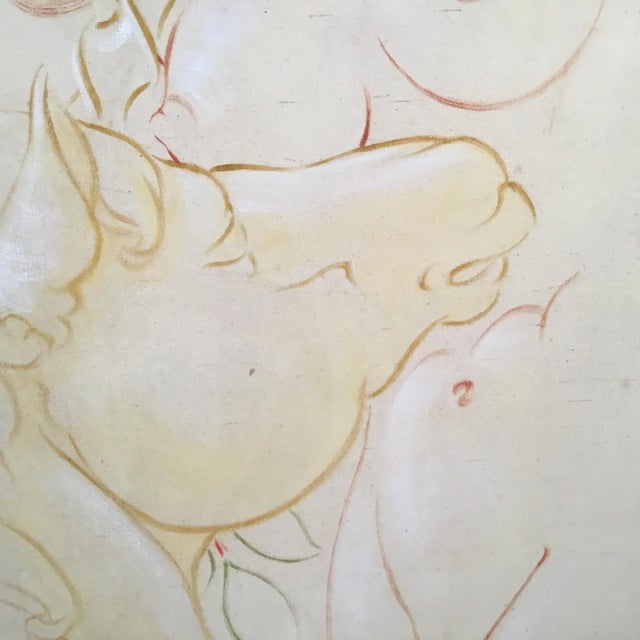 Art Deco “Nude With Unicorn” Oil on Canvas by Kenneth Stevens McIntire . For Sale - Image 3 of 13