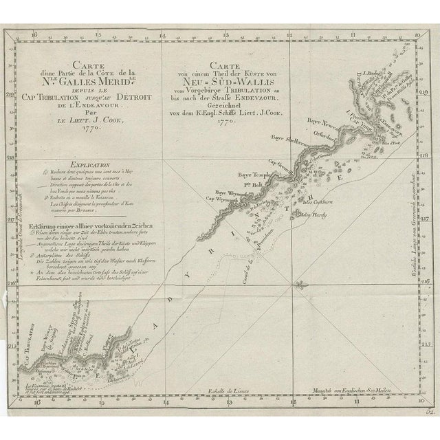 Chart of the North-Eastern Coast of Australia, 1774 For Sale - Image 6 of 6