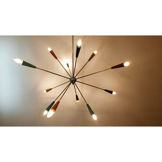 Metal Sputnik Hanging Lamp with 12 Lights from Stilnovo For Sale - Image 7 of 18
