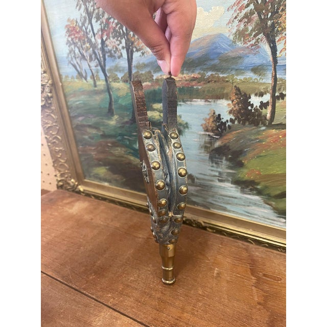 Vintage Mid Century Modern Wooden Fireplace Bellows With the Word Sealyham For Sale - Image 4 of 8