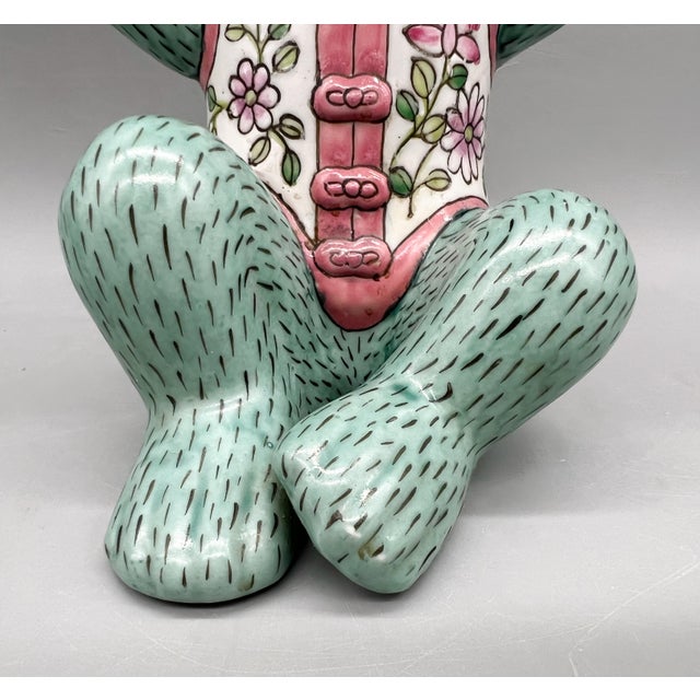 Vintage Andrea by Sadek Chinoiserie Monkey With Bok Choy Bowl – Hand-Painted Ceramic – Hollywood Regency / Grandmillennial For Sale - Image 10 of 13