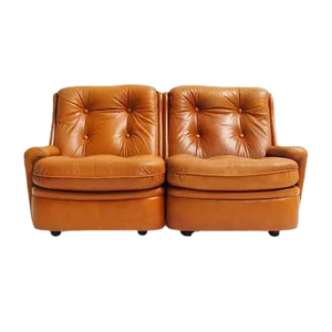 2-Seat Sofa in Leather by Michel Cadestin for Airborne