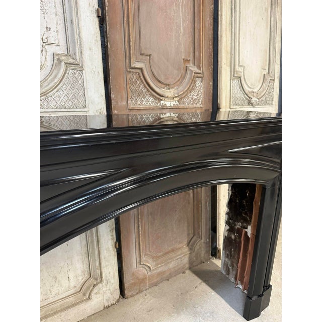 Stone French Louis XIV Style Fireplace in Black Marble, 1900s For Sale - Image 7 of 15