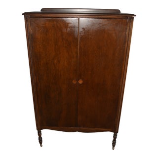 Antique Oak Wardrobe With Fitted Drawers For Sale