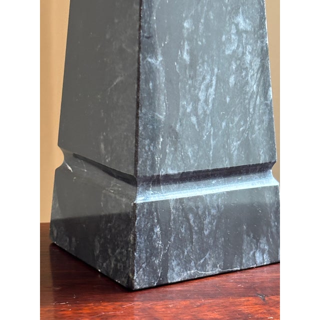 Mid 20th Century 10" Neoclassical Style Black Marble Obelisk For Sale - Image 5 of 17