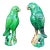 19th Century Chinese Export Chinoiserie Green Glazed Pottery Parrots For Sale
