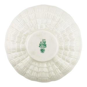 Antique Belleek Irish Porcelain Saucer – Etruscan Shell Pattern, 5th Mark, Circa 1955–1965