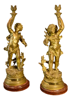 Bronze Candlesticks by Rancoulet, France, 19th Century, Set of 2