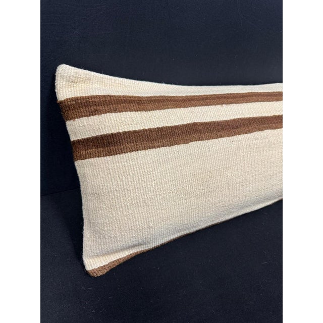 Turkish Hemp Pillow Cushion Natural Beige Brown Cushion Cover 14"x45" #18015 Enhance your home decor with our Kilim Pillow...