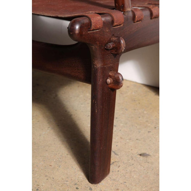 1960s 1960s Vintage Angel Pazmino Rosewood and Russet Leather Three-Seat Sofa For Sale - Image 5 of 11