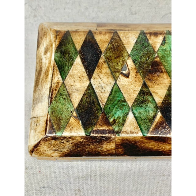 Bone Vintage Harlequin Design Tessellated Box For Sale - Image 7 of 10
