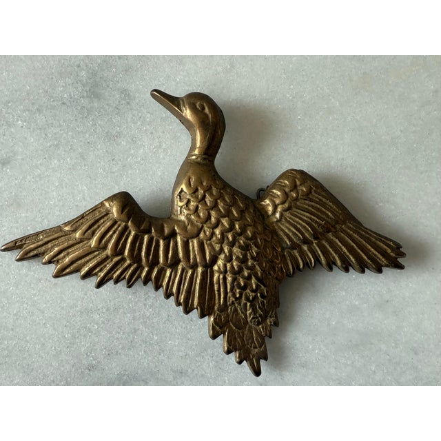 Set of 3 Mid Century Brass Flying Ducks or Geese Wall Plaques For Sale - Image 4 of 8