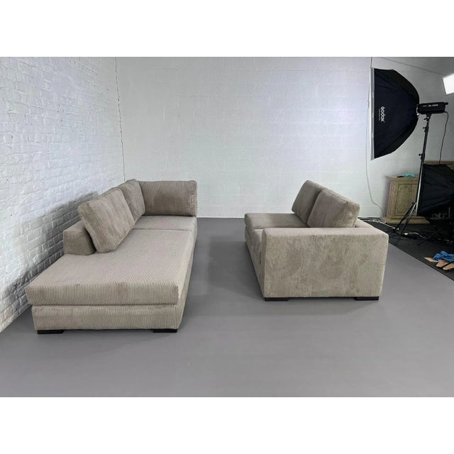 Vintage Corduroy Corner Sofa For Sale - Image 12 of 18