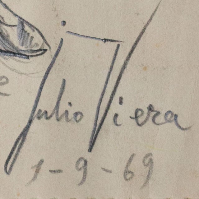 Julio Viera, Don Quixote Attack Scene, 1960s, Pen & Ink Drawing For Sale - Image 6 of 7