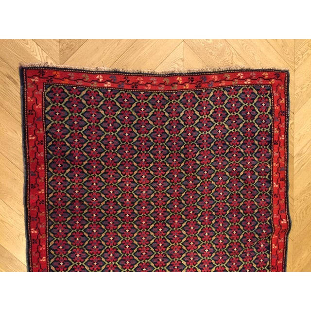 19th Century Red and Blue Woolen Karabagh Rug, 1950s For Sale - Image 6 of 16
