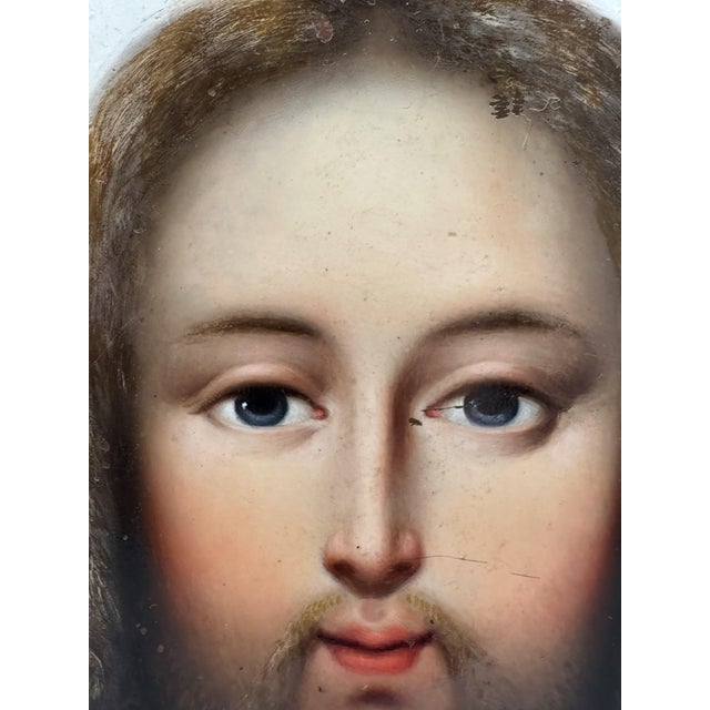 The Holy Face of Christ, 1800s, Oil on Copper For Sale - Image 3 of 7