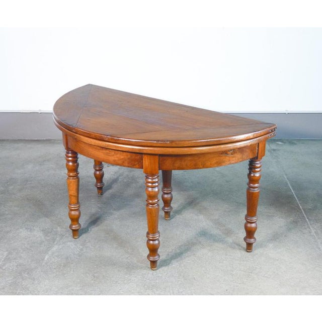 Half-Moon Opening Console Table in Walnut, 1800 For Sale - Image 16 of 18