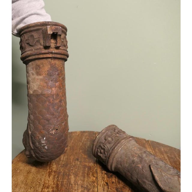 Metal Cast Iron Dragon Drainpipe Spouts, Set of 2 For Sale - Image 7 of 8