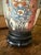 Navy Blue Vintage Asian Peacock Crackle Glaze Table Lamp For Sale - Image 8 of 12