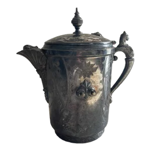 Antique Late 19th Century Simpson Hall & Miller Treble Silver Plate Tilt Water Pitcher