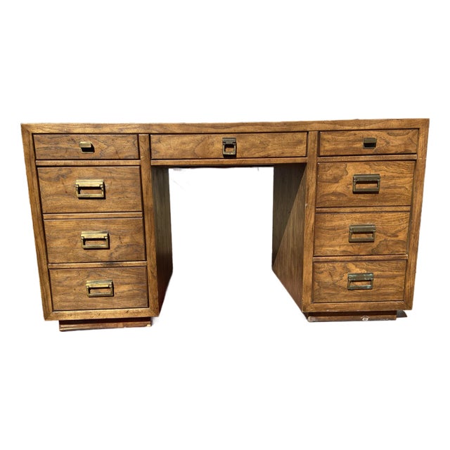 Vintage Mid Century Modern Drexel Campaign Desk For Sale