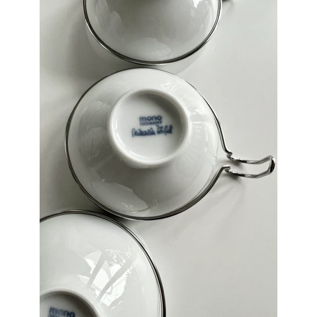 1990s Mikaela Dorfel Mono Germany Gemiini Porcelain Tea Coffee Cups - Set of 12 For Sale - Image 4 of 6