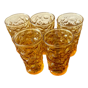 Anchor Hocking Milano Honey Gold Juice Glasses - Set of 5