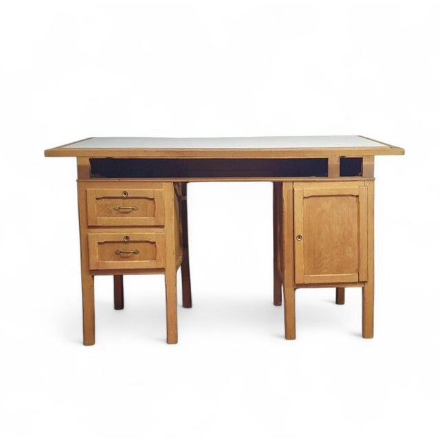 Large Oak Architect's Desk, 1940s For Sale - Image 9 of 18