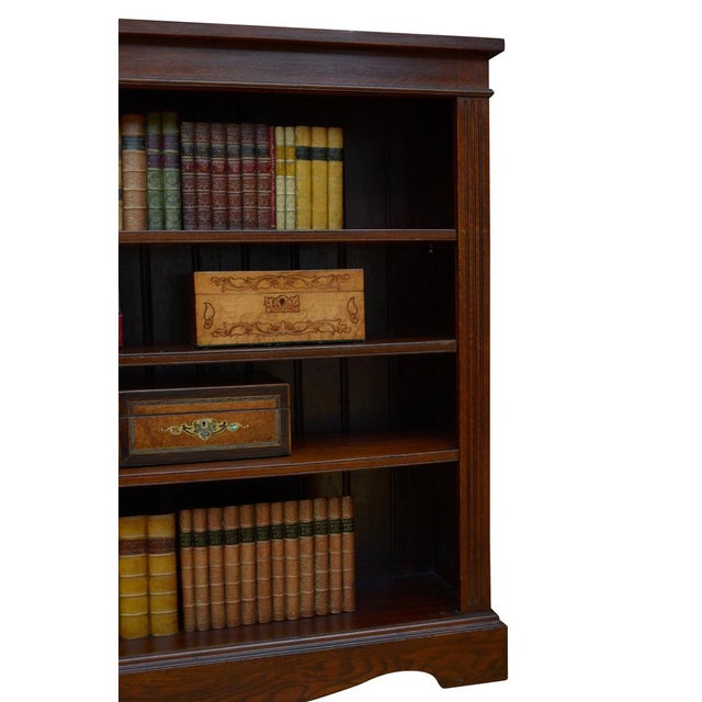 Late Victorian Oak Open Bookcase, 1880s For Sale - Image 6 of 15
