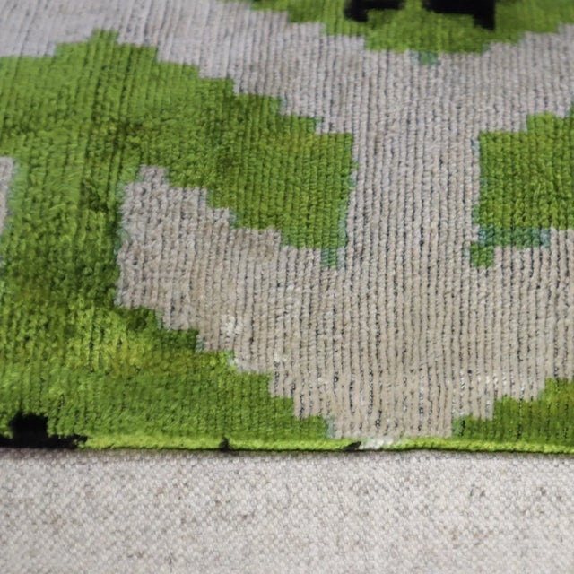 Contemporary Green Black Velvet Throw Pillow & Down Insert For Sale - Image 11 of 12