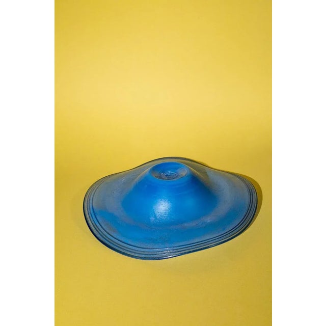 Mid-Century Vintage Blown Glass Wavy Abstract Bowl For Sale - Image 6 of 11