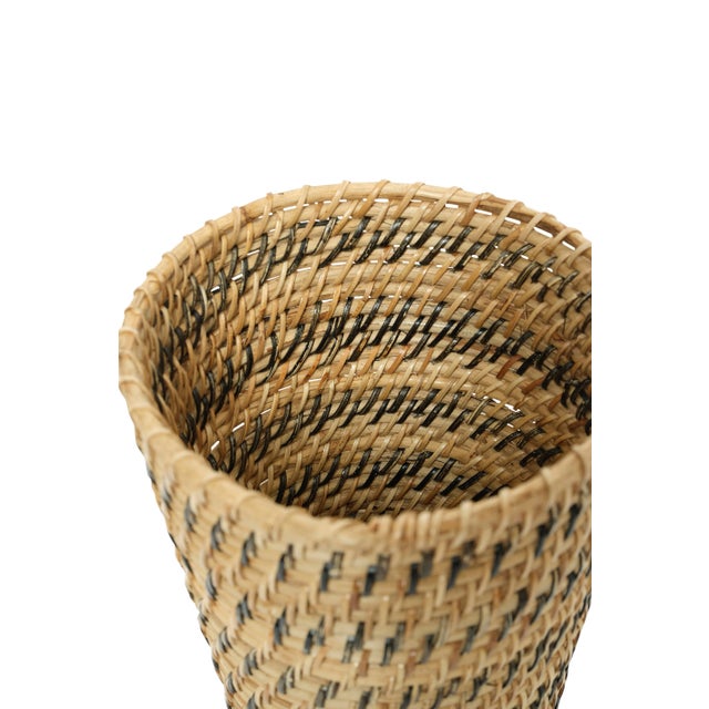 Indian Striped Bamboo Planter For Sale - Image 3 of 4
