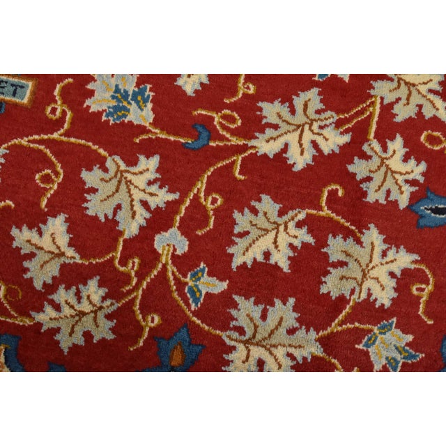 Kashan Rug 7’1” X 10’10” Red Wool Vintage Traditional Hand-Knotted Carpet For Sale - Image 4 of 14