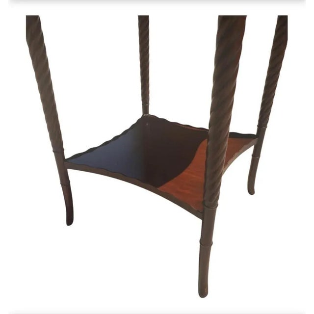 Mid Century Federal Style Mahogany Two Tier Barley Twist Side Table For Sale In Washington DC - Image 6 of 7