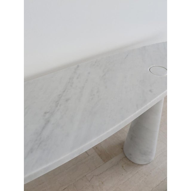 Italian Console Table in White Marble by Angelo Mangiarotti for Skipper, 1990s For Sale - Image 9 of 18