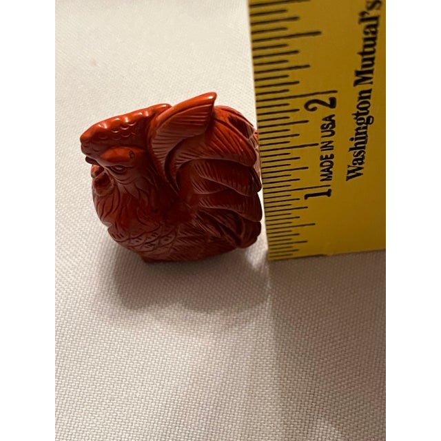 Brown 2010s Rooster Chicken Figurine, Red Jasper, Hand Carved, China For Sale - Image 8 of 12