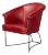 Red Leather Tub Chair For Sale