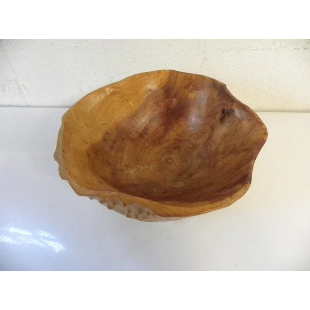 Mid-Century Modern Vintage Mid Century Hand Carved Fruit Bowl For Sale - Image 3 of 8