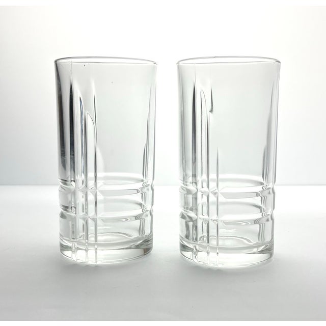 Cristal d’Arques “Arizona Parallels” 2 Highball Tumbler Glasses 5 7/8” 16oz Good condition. No chips, cracks, or...